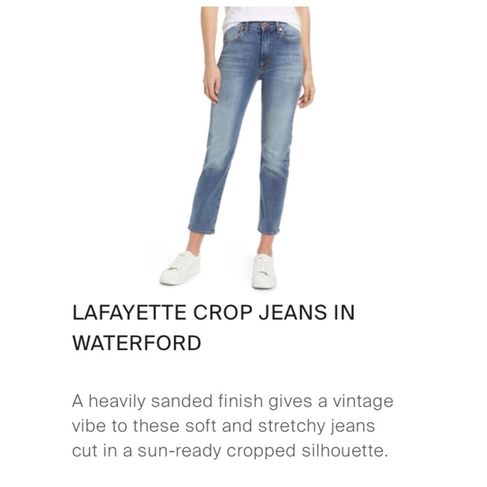 Fidelity Denim Modern American Lafayette Crop Jeans in Waterford Size: 27 - Picture 4 of 9